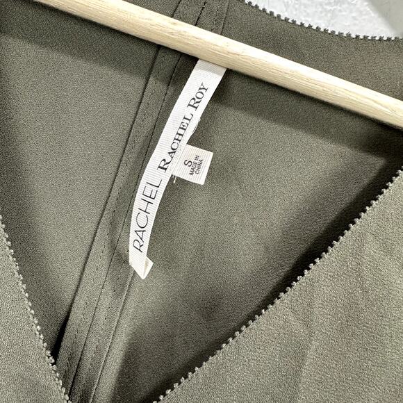 RACHEL Rachel Roy Olive Hunter Green Sleeveless Blouse S Small - Picture 4 of 6